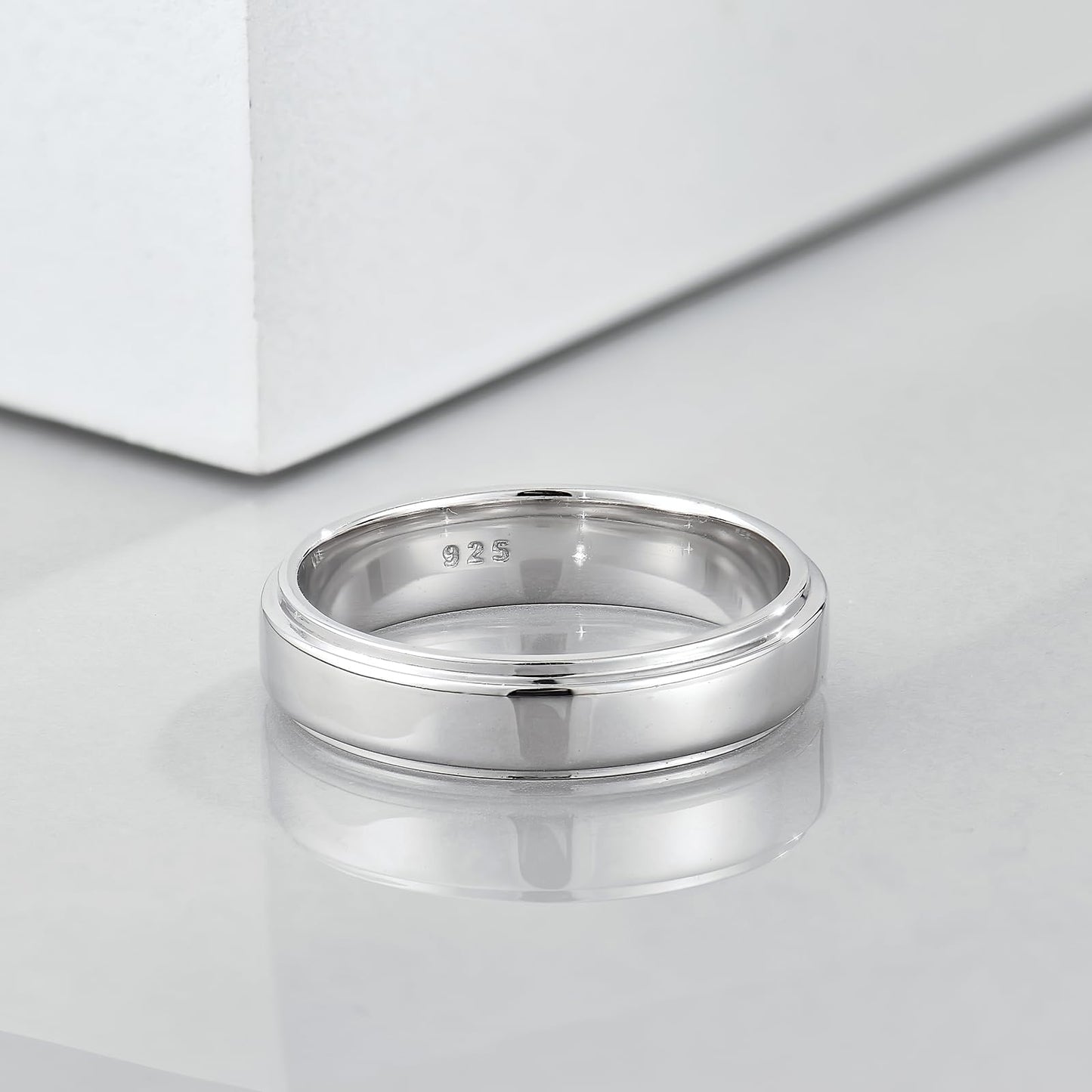 STARCHENIE 5mm Wedding Band Ring, 925 Sterling Silver Comfort Fit, Classic Style, Sizes 12