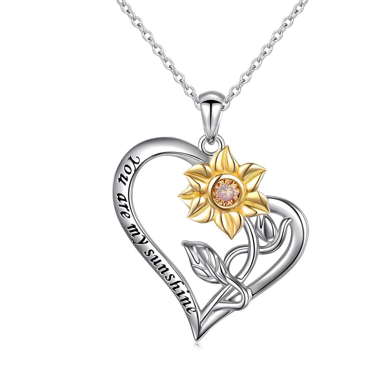 CCJM Sunflower Necklace for Women,Mothers Day Anniversary Birthday Christmas Gifts,You Are My Sunshine Sunflower Necklace Gift for Mom Wife Daughter Girlfriend Sister Granddaughter