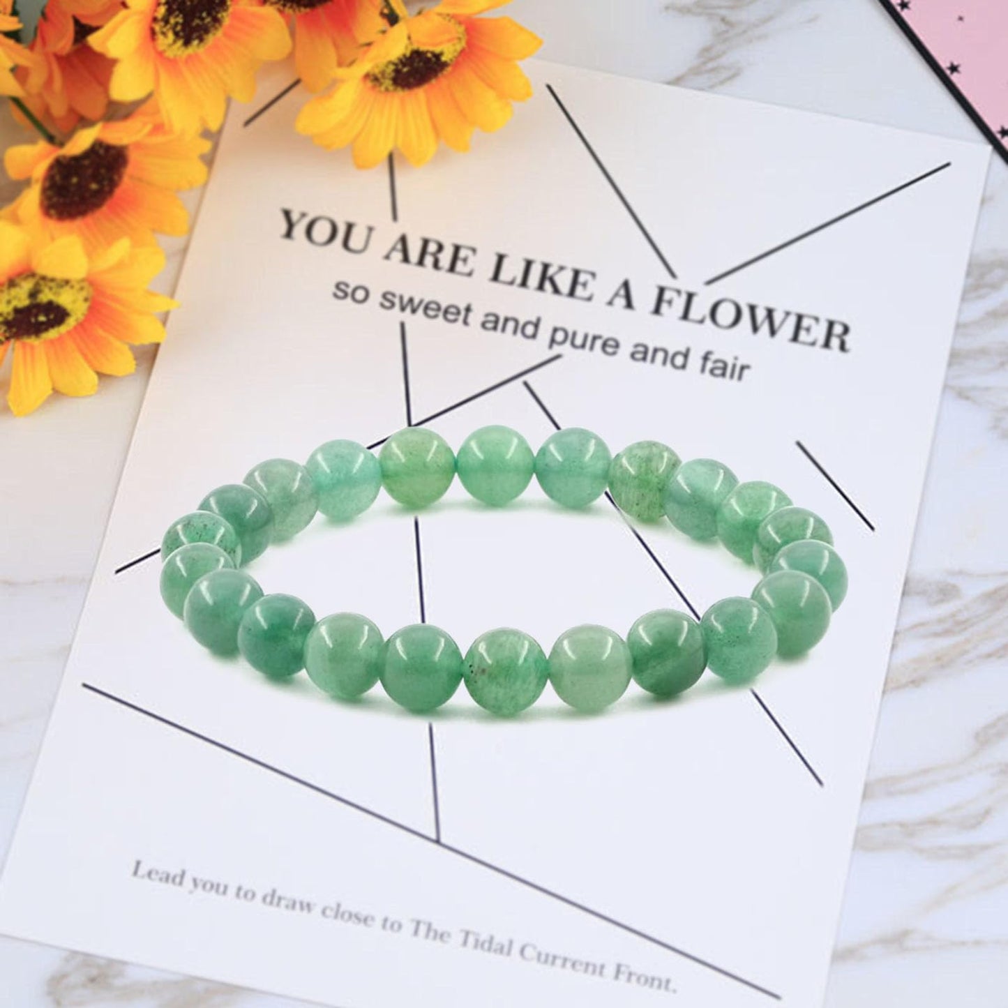 HONYUEYIM Handmade Purification Bracelet,St Patricks Day Gift Chakra Healing Bracelet Stress Relief Healing Crystal Bracelet,8mm Emerald Bracelet for Women Men(8mm, Green Aventurine)