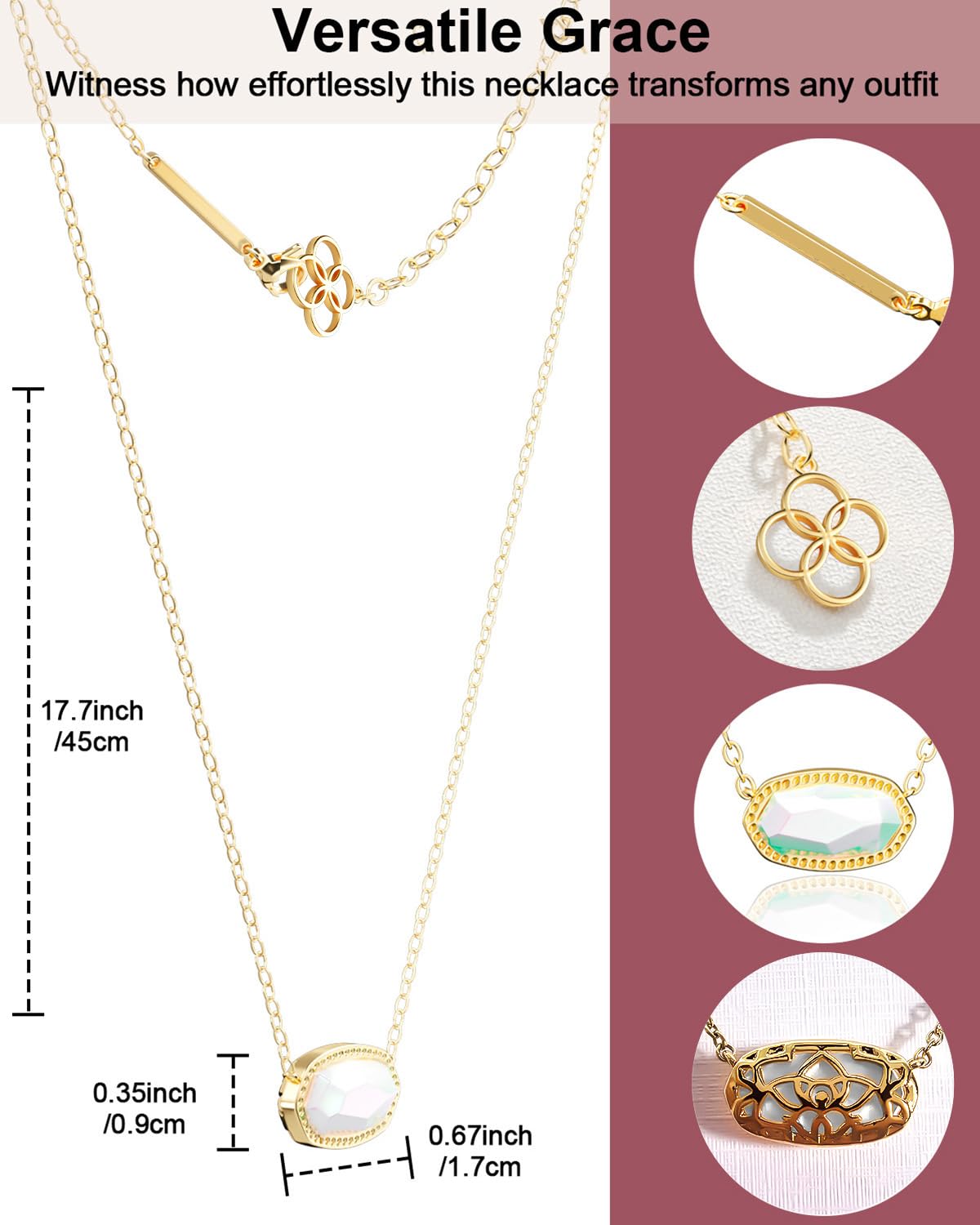 AICase 18K Gold Plated Pendant Necklace for Women,Fashion Jewelry,Anniversary Birthday Gifts for Women/MoM/Sister/Friends/Her/Wife/Grandma/Coworker Mother's Day gifts for MoM