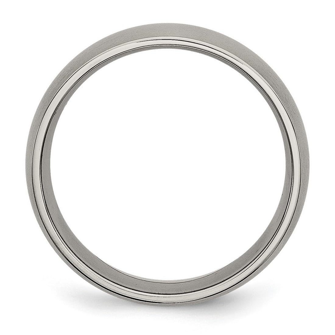 JewelryWeb Titanium Half Round 7mm Brushed Band Ring Size 7 Ring for Women and Men