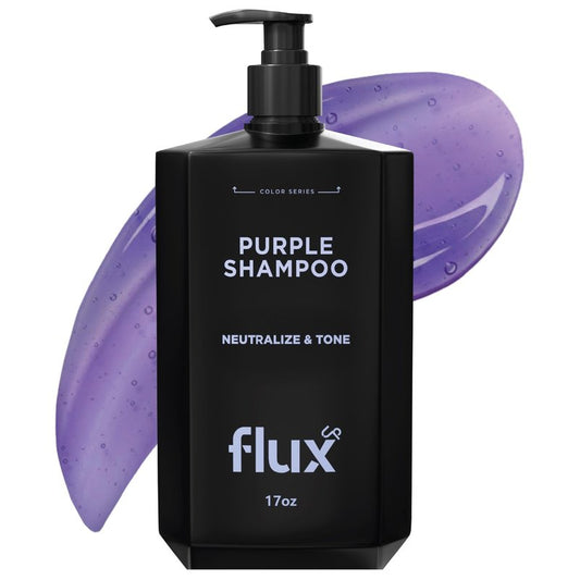 FLUX UP Purple Shampoo for Blonde Hair Women & Men – Blonde & Silver Hair Toning – Sulfate-Free Anti-Brass Purple Shampoo for Blondes, Highlights & Color-Treated Strands – 17 fl oz