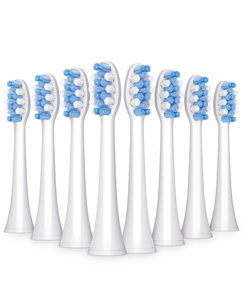 Onlyone Replacement Toothbrush Heads, Compatible with Philips Sonicare Click-on Handles, and AquaSonic Electric Toothbrush, Soft Electric Toothbrush Heads Refills, White, 8 Pack