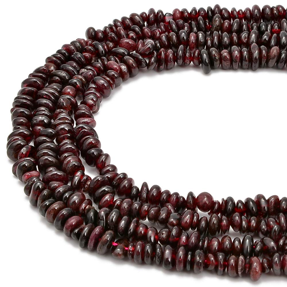 PLTbeads 5-8mm Natral Healing Gemstone Waist Bracelets Necklace Kit Irregular Stone DIY Crafts Design Jewelry Making 1 Strand per Bag Approxi 34 inch (Red Garnet Chips)