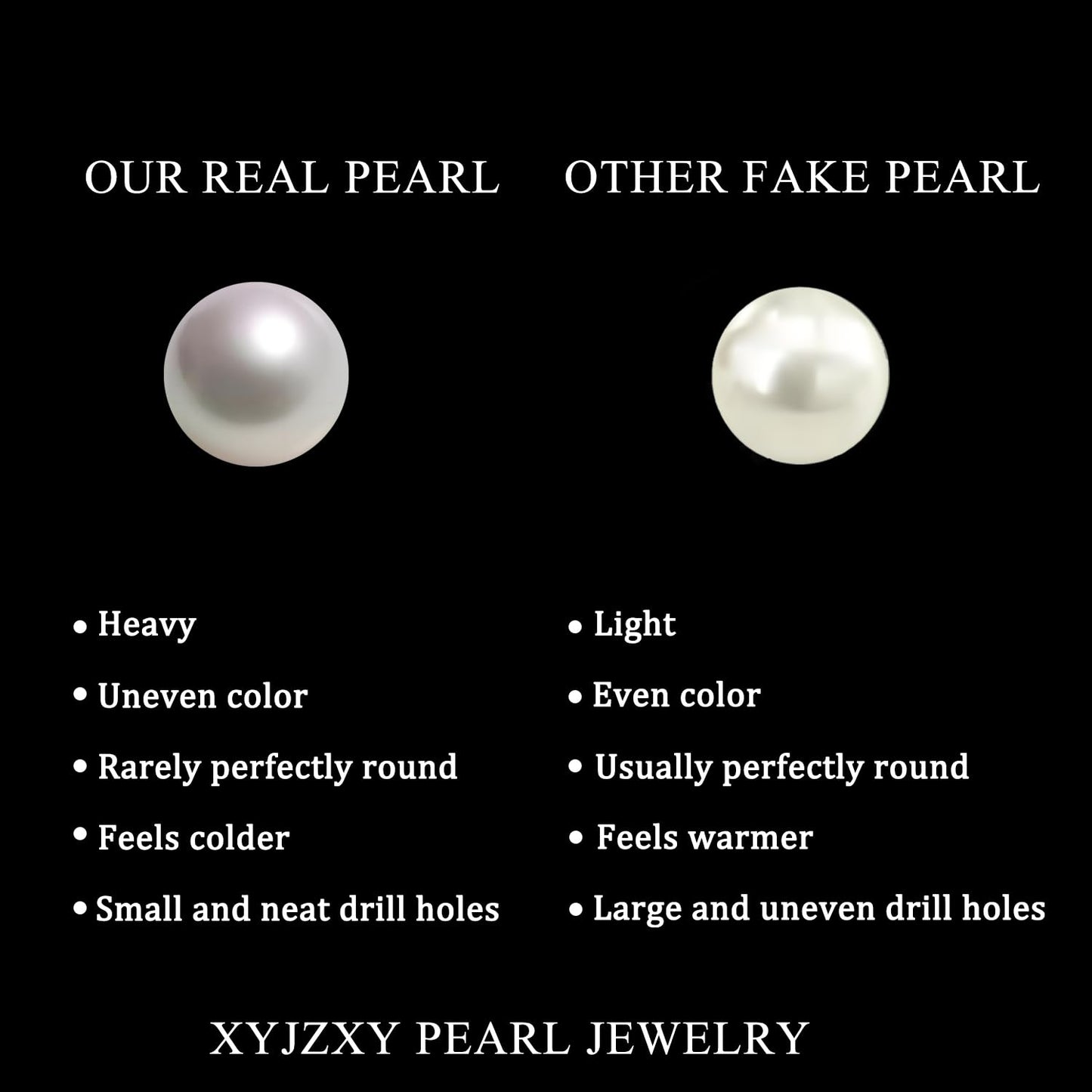 XYJZXY Pearl Necklace, Adjustable 18-Inch Strand, White Pearls 5-6mm, Handmade Jewelry for Her