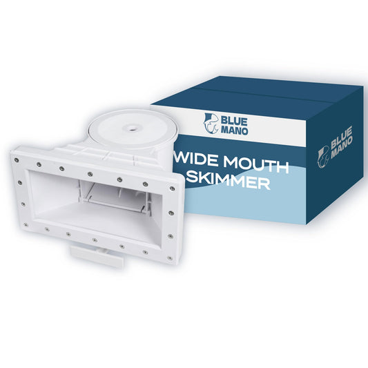 Blue Mano Wide Mouth Above Ground Pool Skimmer Complete Kit, Replacement for SP1091WM Dyna-Skim, 45-430, 32192, Opening Width 14" Fits for All Wide Standard Pool Wall