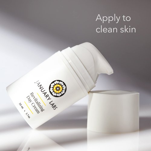 January Labs - Revitalizing Day Cream, Peptide Rich Face Moisturizer, Safe for Sensitive Skin & Dry Skin, 1.7 Ounce Airless Bottle