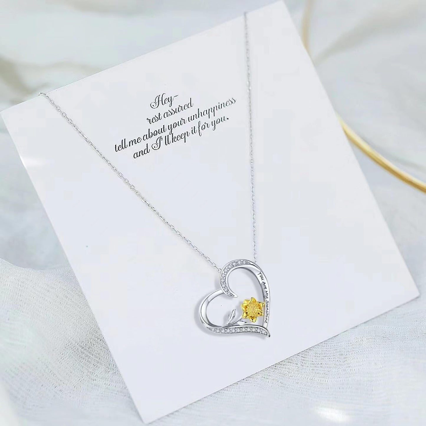 CCJM Sunflower Necklace for Women,Mothers Day Anniversary Christmas Birthday Gifts,You Are My Sunshine Sunflower Necklace Gift for Mom Wife Girlfriend Daughter Sister Granddaughter