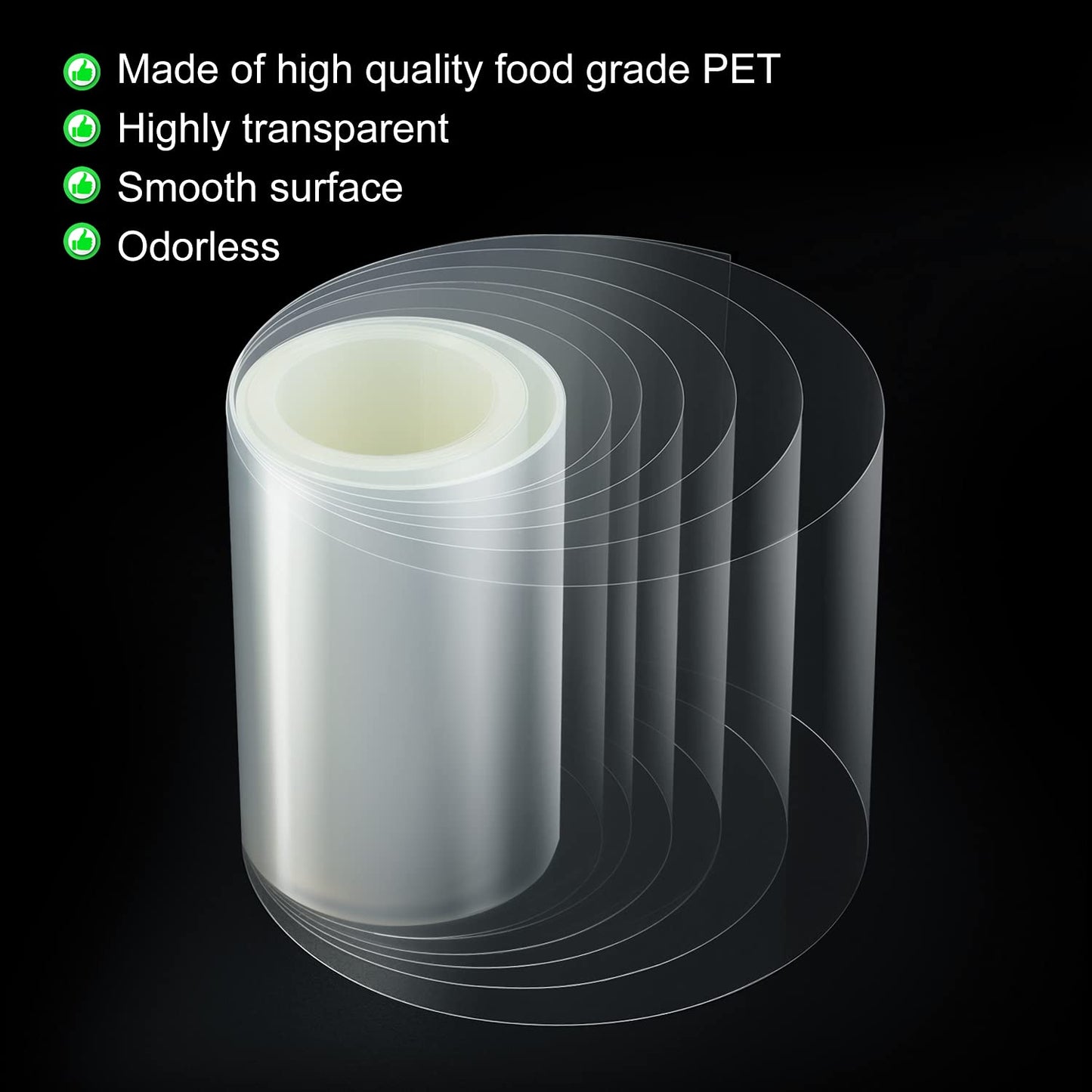 Cake Collars 8 x 600inch (5.9 mil thick) Transparent Acetate Sheets Rolls for Baking Surrounding Edge Decorating