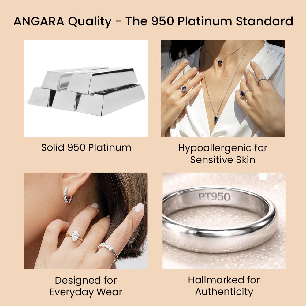 Angara Natural Blue Sapphire Pendant for Women | 0.3 ct Heart Shape Blue Sapphire Diamond Heart Pendant Necklace in Platinum | September Birthday, Anniversary, Gemstone Jewelry Gift | AA | 4mm