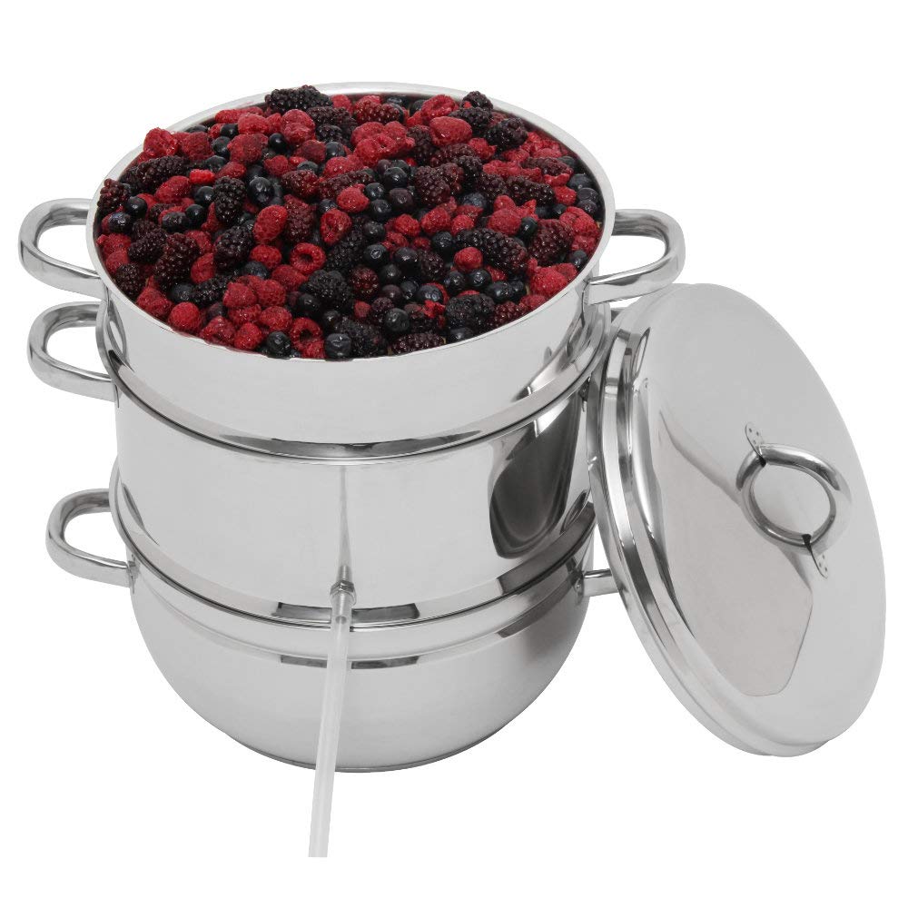 Kitchen Crop Multi-Use Steam Juicer & Roaster Set - Induction Friendly, Stainless Steel Lid, 8 Quart Capacity