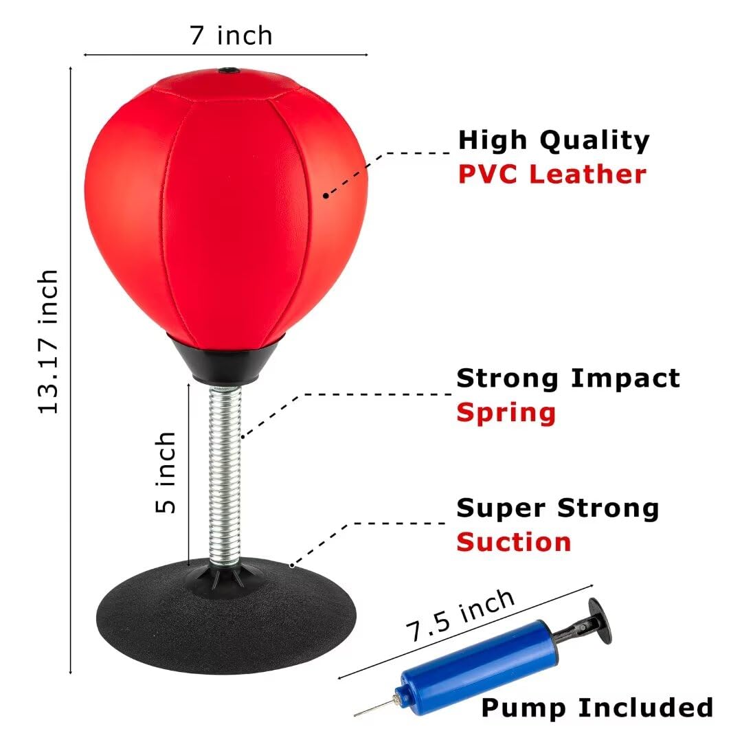 Stress Buster Desktop Punching Bag - Suctions to Your Desk, Raipoment Heavy Duty Stress Relief Ball, Funny Gifts for Boss or Coworker, Good Gift for Christmas Children