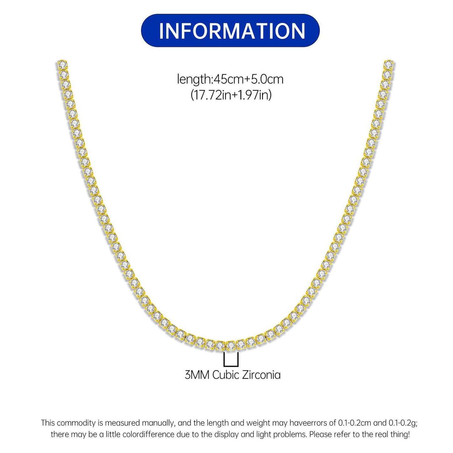 MISEFF 925 Sterling Silver Fashion Pendant Necklace for Women，Fashion Jewelry, 18K Gold Plated， Advanced Retro Series Link Chains ，Basic Multifunctional Accessories Suitable for Multiple Occasions and Daily Wear (Golden Tennis Chain)