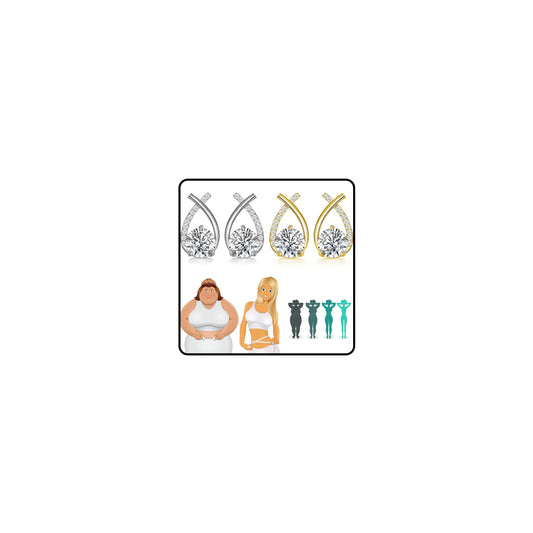 2 Pairs Lymphatic Earrings for Women Lymphatic Drainage Moissanite Hoop Earrings Lymphvity Therapy Germanium Ear-rings Silver Cubic Zirconia Moissanite Ear-rings Jewelry Gifts for Her