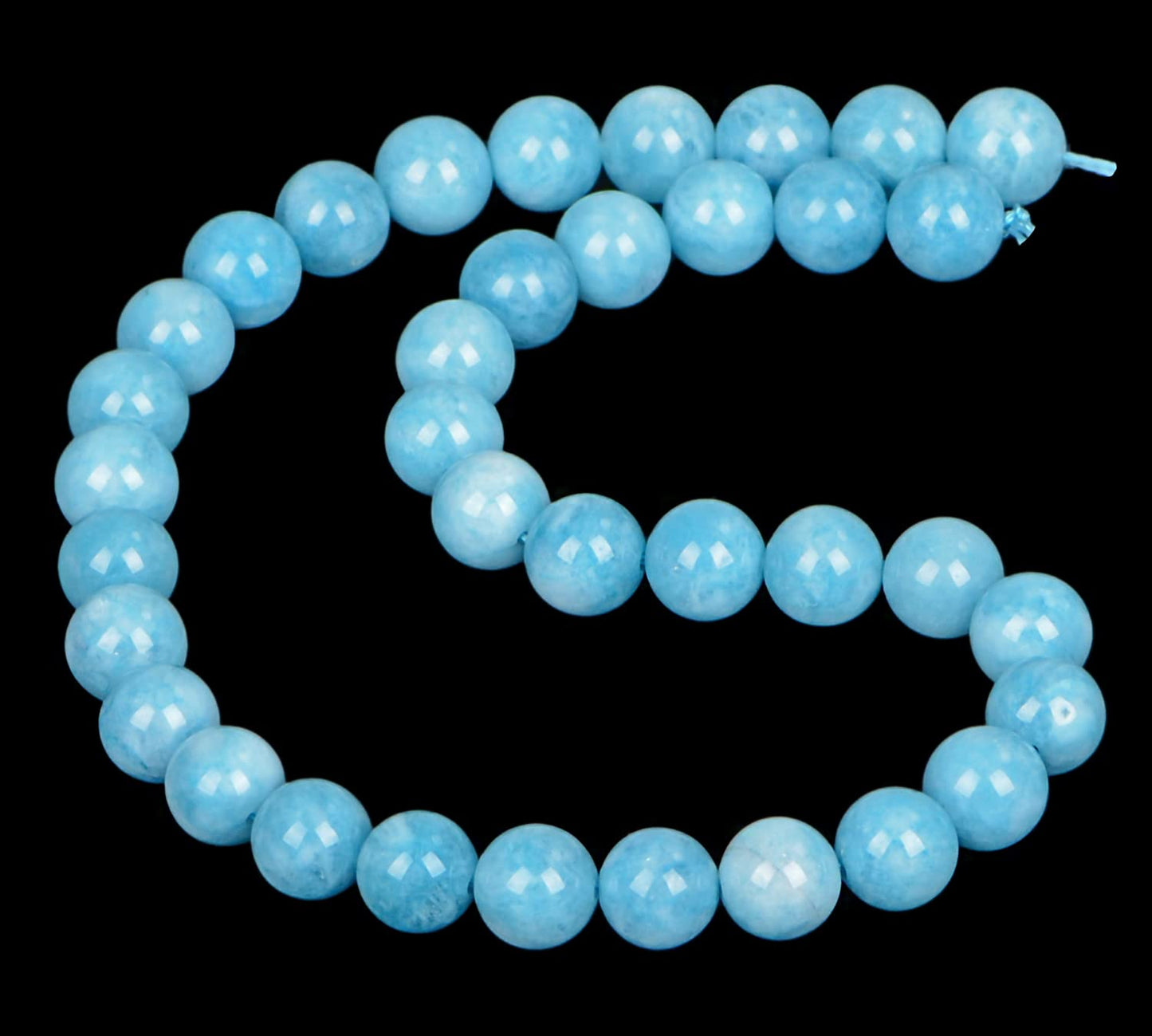 AD Beads Natural Gemstone Round Loose Beads 15" for Bracelet Necklace Earrings Jwelery Making Crafts DIY (10mm, Aquamarine Jade)