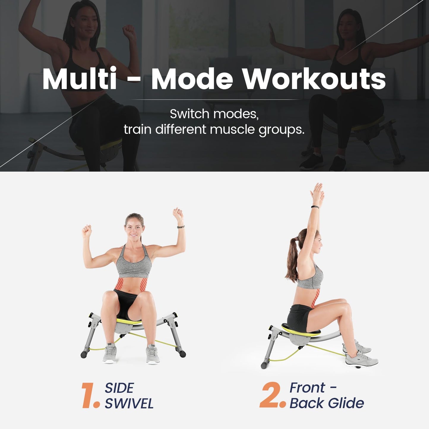 Wonder Core Sway N Fit - Hip Thrust Machine, Ab Machine for Waist & Obliques, Adjustable Multipurpose Glute Trainer with Sway Motion, Home Gym Workout Machine for Butt Lifting