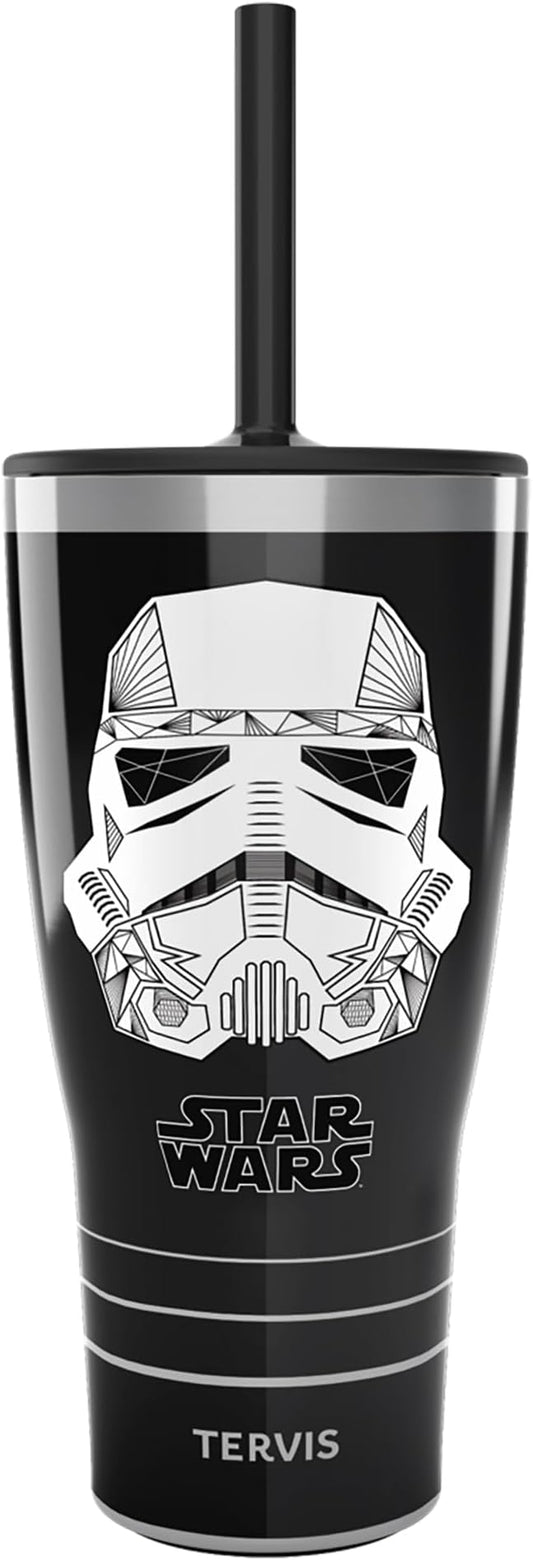 Tervis Traveler Star Wars Vader Trooper Triple Walled Insulated Tumbler Travel Cup Keeps Drinks Cold & Hot, 30oz - with Straw Lid, Stainless Steel