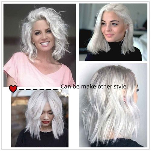 YiXing Platinum Blonde 13x6 Lace Frontal Wigs Human Hair Pre plucked with Baby Hair Glueless #60 Ash Blonde Short Bob Wigs for White Women HD Lace 10Inch