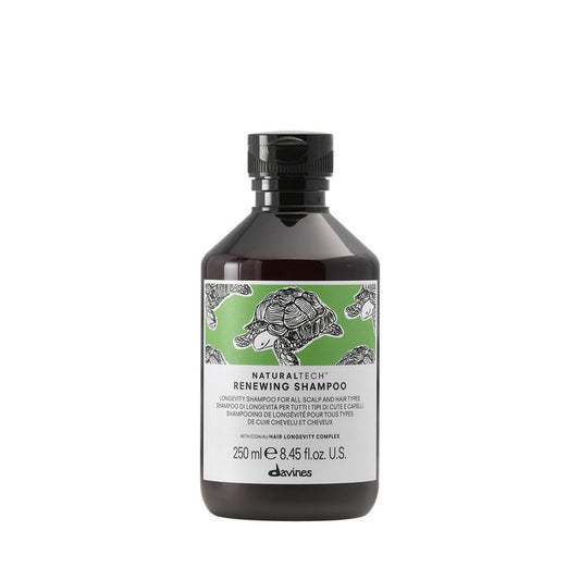 Davines Naturaltech Renewing Shampoo, Anti-Aging & Maintenance for All Hair Types / Aging - With Hair Longevity Complex - Gentle Daily Cleanser for Longevity, 8.45 Fl Oz