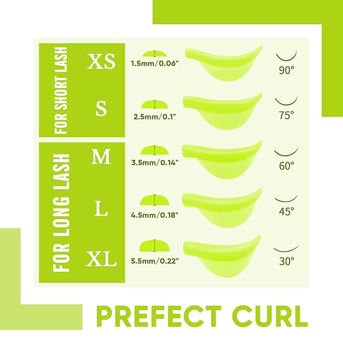 Silicone Curler Pad, PERMANIA 10Pcs/5sizes for Lash Perm Kit Reusable Soft C & D Curls Eyelash Lifting Rod Makeup Beauty Tool Lash Lift Pads (Yellow)