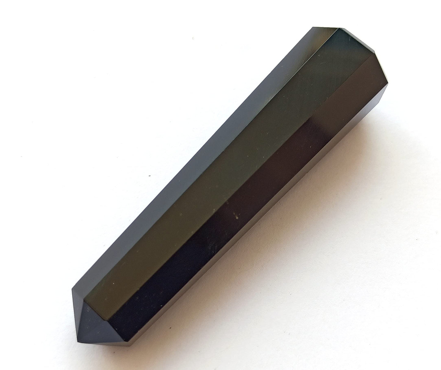 WholesaleGemShop 3 Inch (70 mm) Gemstones Black Agate Obelisk Tower Jumbo Facet Aura Rock Crystal Natural Polished Earth Wand Spirit