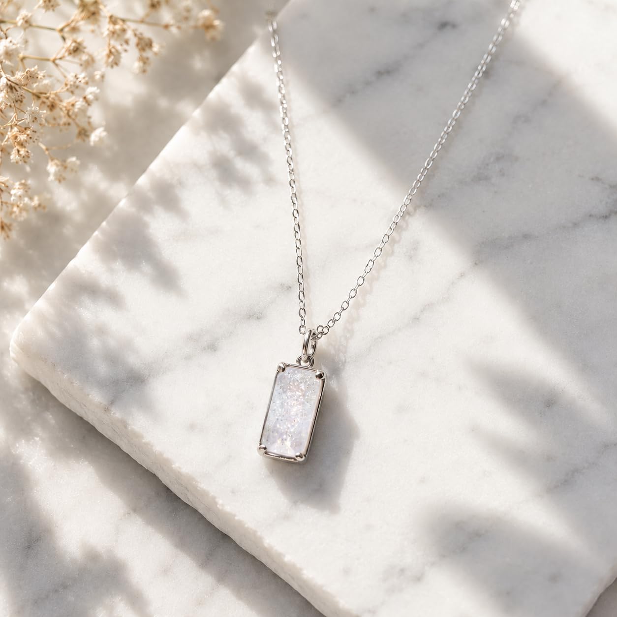 ZEWAR Rainbow Moonstone Necklace for Women, 925 Sterling Silver New Beginnings Pendant, Meaningful Gift for Her, Friend, Wife, Daughter, Birthday or Graduation and Moms