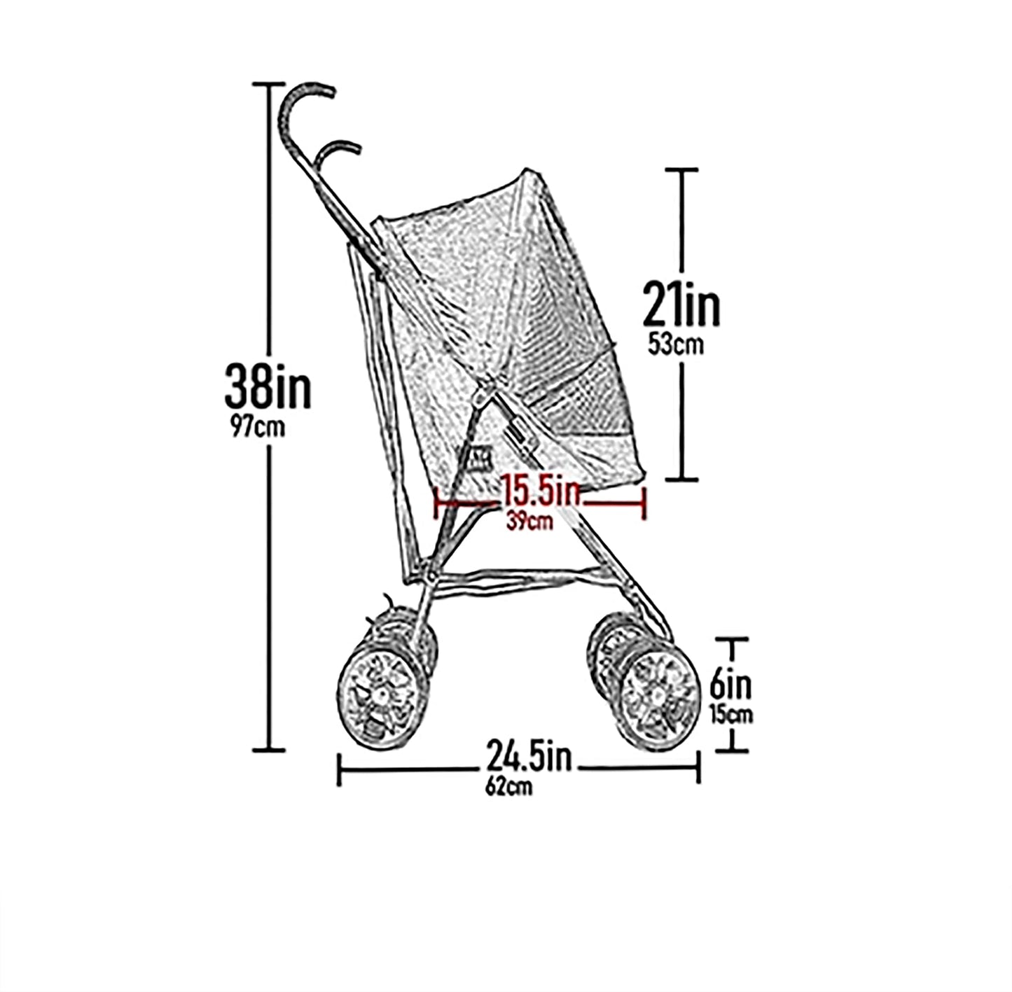 Pet Gear Travel Lite Plus Stroller, Compact, Easy Fold, No Assembly Required, Large Wheels for Cats and Dogs up to 15 pounds, New Dark Sapphire