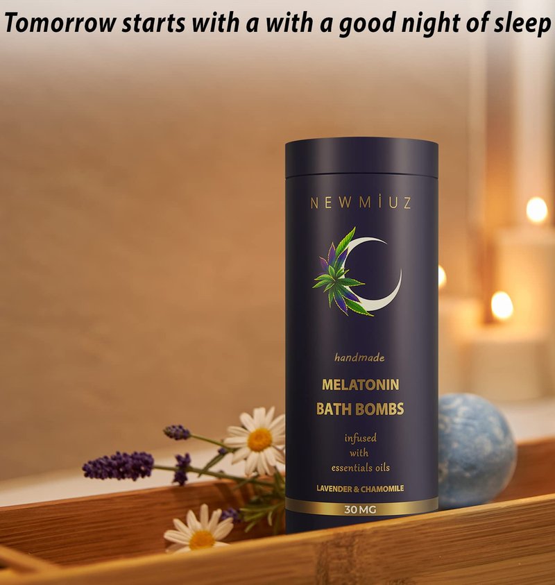 Sleep Well Bubble Bath Bombs Melatonin Infused Lavender Chamomile Essential Oils Luxurious Bath for Dry Skin Perfect Self Care Gifts for Women and Men