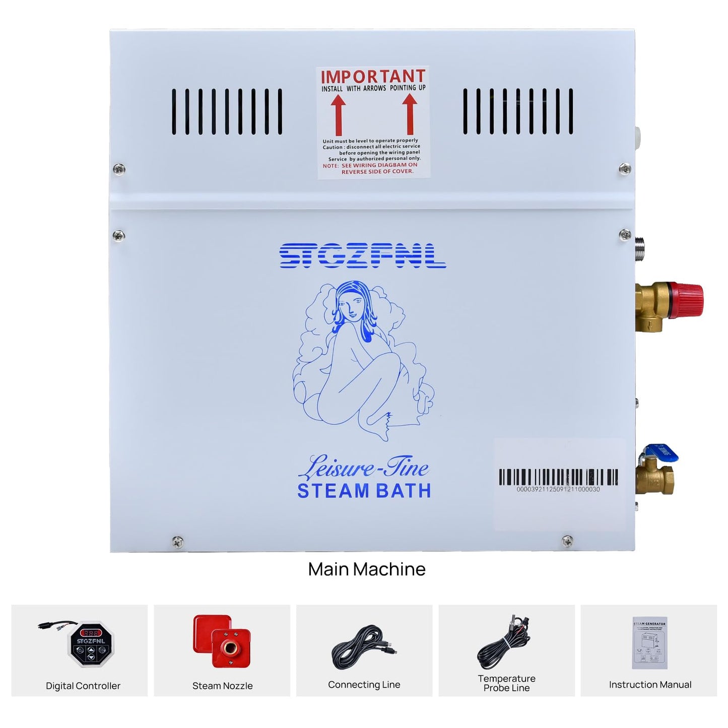 220V Steam Shower Generator, 9KW Steam Shower Kit with Digital Control, Steam Generator for Sauna, Home Steam Bath Machine, Spa Generator for Bathroom, Steam Sauna for Heating 8.5 m³ (300 ft3)