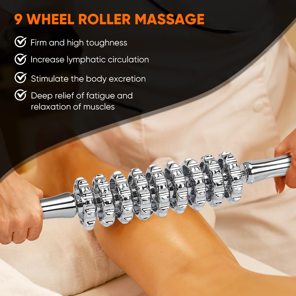 ONUEMP 5-in-1 Stainless Steel Therapy Massage Tools, Gua Sha Scraping Fascia Massage, Maderoterapia Kit Colombiana for Lymphatic Drainage, Cellulite Remover, Ice Body Sculpting