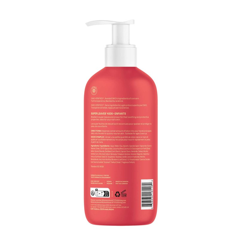 ATTITUDE Body Lotion for Kids, EWG Verifed Moisturizer, Dermatologically Tested, Plant and Mineral Based Cream, Vegan, Mango, 16 Fl Oz