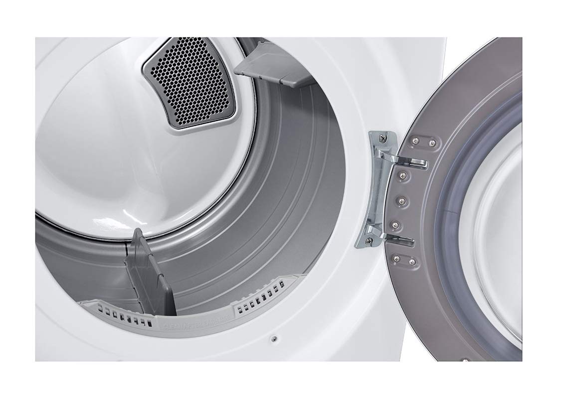 LG 7.4 Cu. Ft. Vented Stackable Electric Dryer in White with Sensor Dry