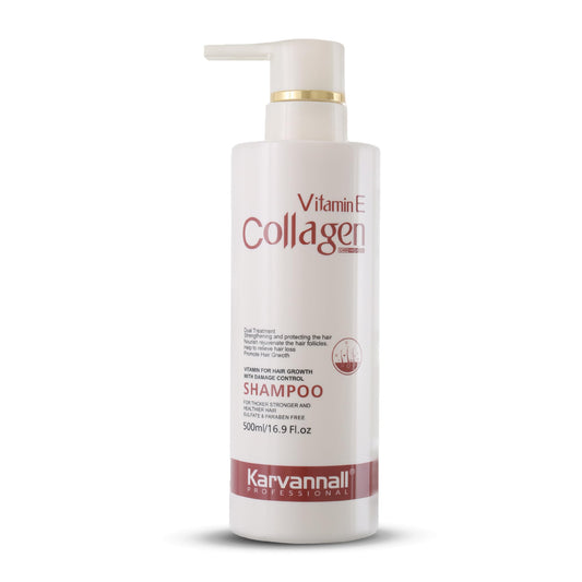 Vitamin E & Collagen Shampoo | Anti Hair Loss, Damage Repair & Growth Formula | Sulfate Free Hair Thickening Shampoo for Daily Use, All Hair Types | 500 ml / 16.9 Fl Oz
