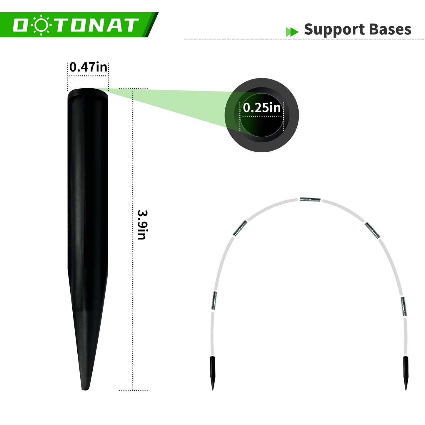OOTONAT 8FT Garden Hoops Grow Tunnel Kit - Rust-Free Fiberglass Frame for Raised Beds, 36pcs - DIY Plant Support for Garden Netting, Vegetable Garden Hoops Kit, Row Covers, and Greenhouse Protection