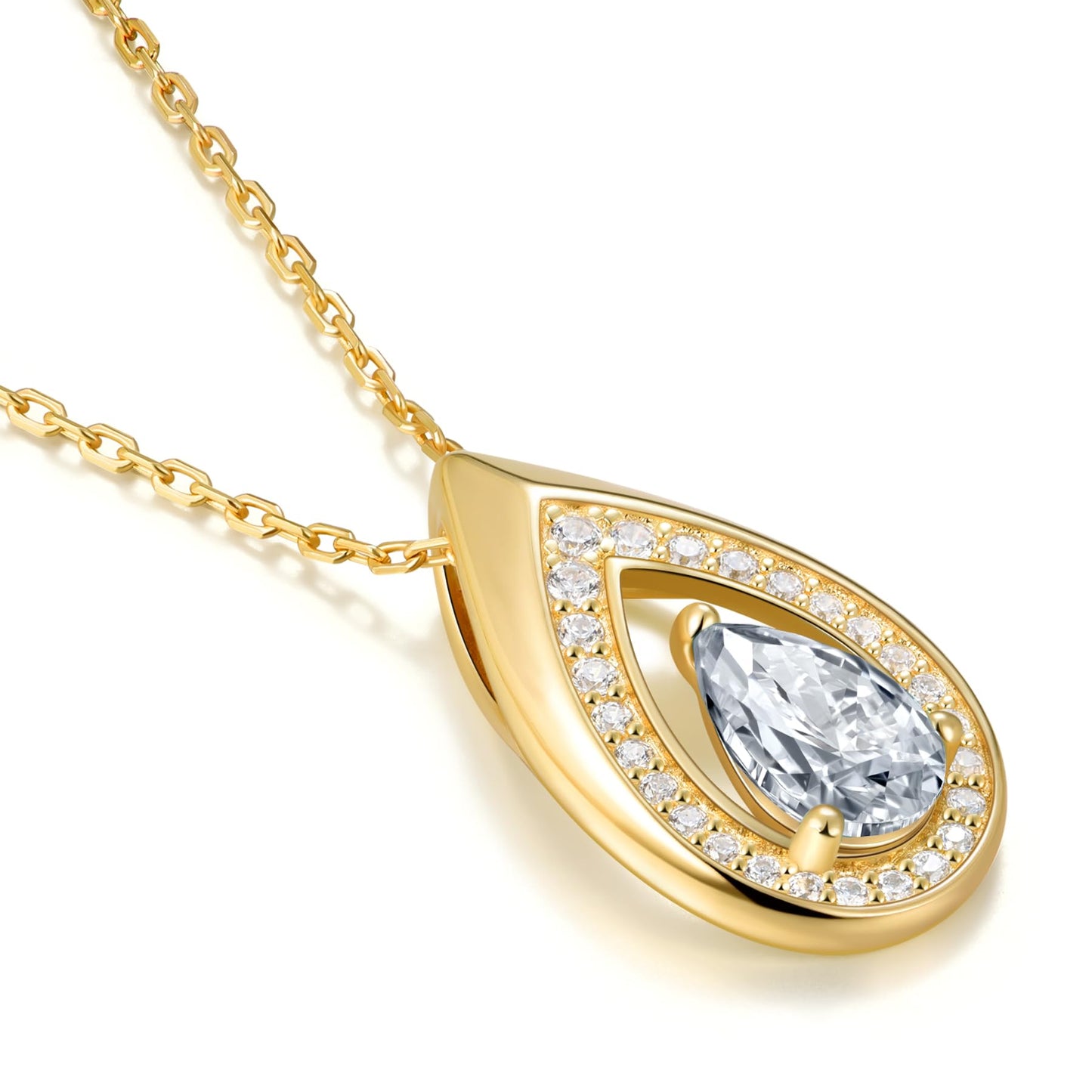 Kstyle 14k Gold Diamond April Birthstone Pendant Necklaces for Women Valentine's Day Birthday Gift Anniversary Jewelry for Wife Daughter Grandma Mom Sister Non Tarnish