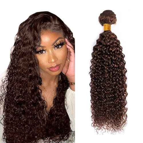 Habiliana Bundles Human Hair 24 26 28 Inch Jerry Curly Wave Dark Brown 4 Human Hair Bundles 11A Unprocessed Brazilian Virgin Quick Weave Hair Extensions for Black Women