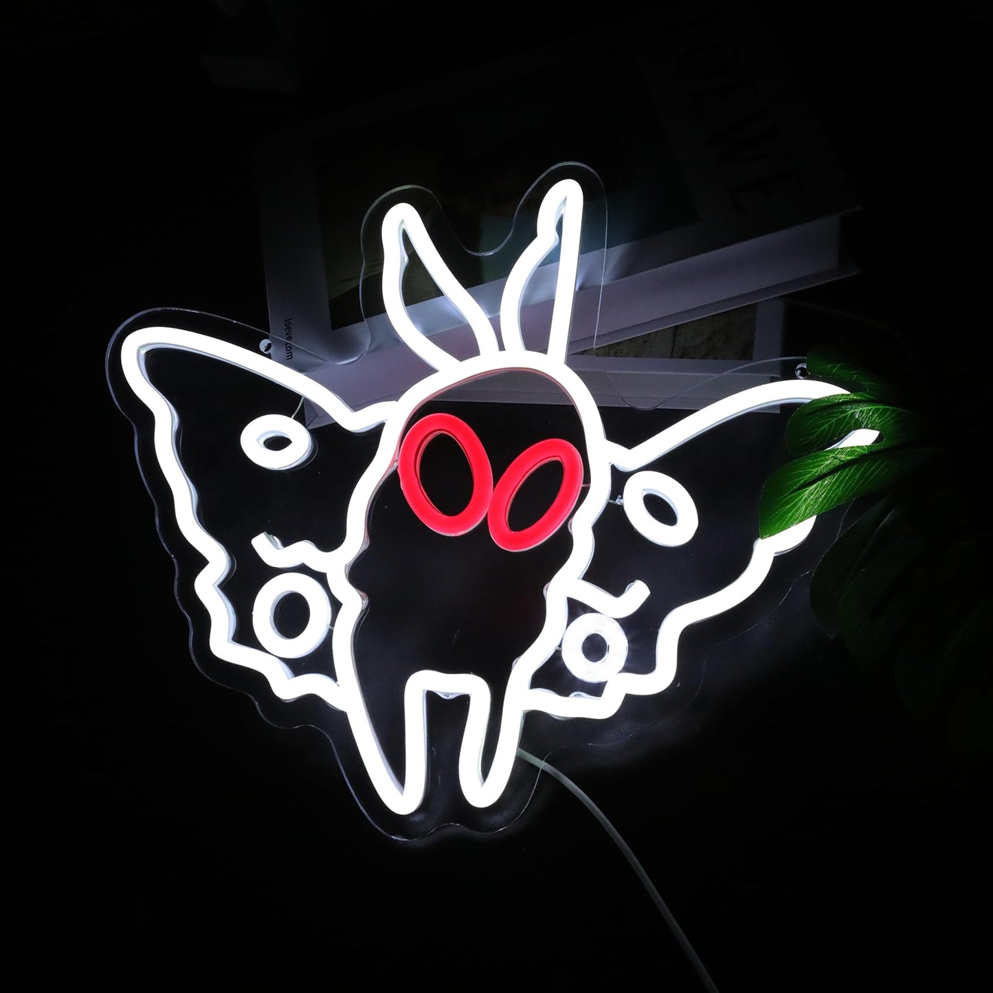 WLFLXG Mothman Neon Sign for Wall Decor, Dimmable Cryptid Led Neon Light for Kids Room Man Cave Decoration, USB Power Neon Lights for Bedroom Party Birthday Gifts