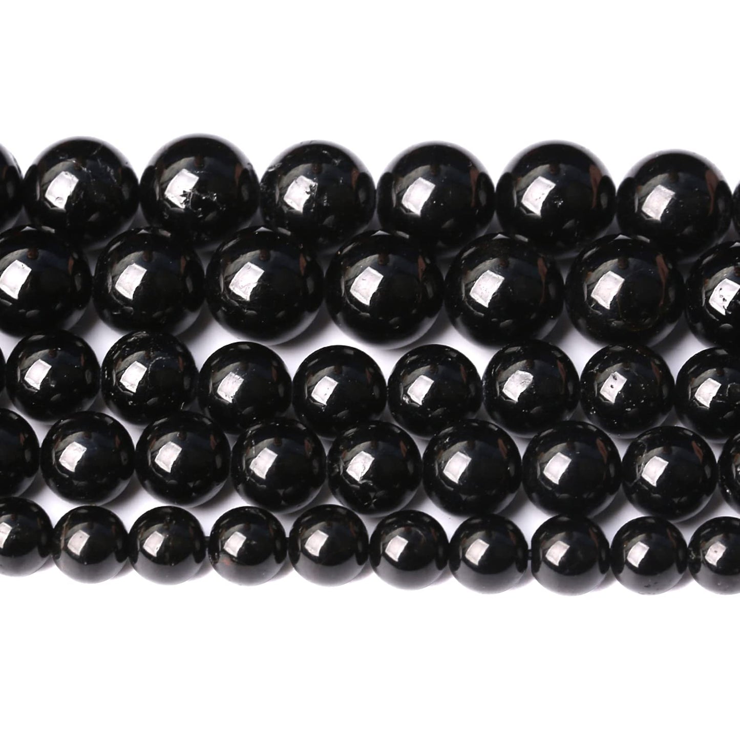 8MM 45PCS Natural Black Tourmaline Gemstone A Grade Beads for Jewelry Making DIY Bracelet Crystal 1 Strand