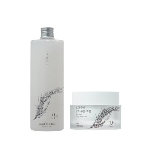 House of Dohwa The No Grainer Set - Rice Bran Toner 16.9 Fl oz & Rice Moisturizer, Hydrating & Soothing, Gentle Facial Korean Skincare
