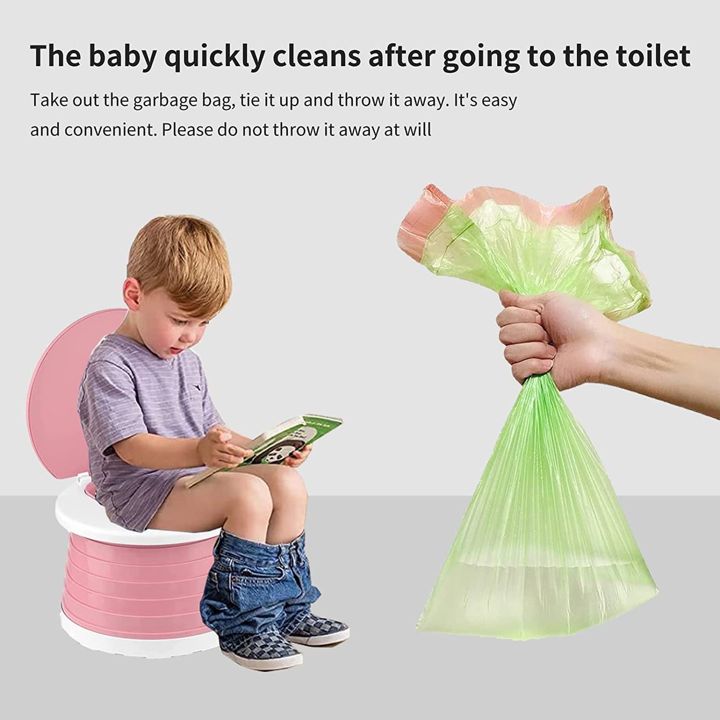 portable, foldable potty seat for toddler, Training Toilet Seat Emergency Toilet for Car, Camping, Outdoor, indoor (pink, small)