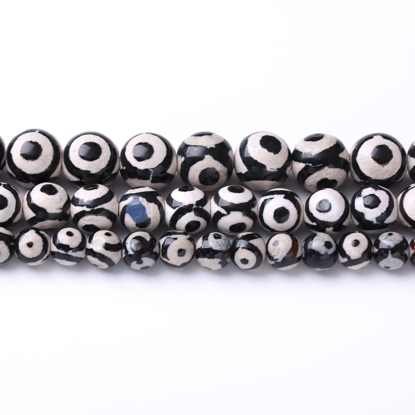32PCS 12MM NaturalTibetan Stone Beads Round Loose Stone Beads for Jewelry Making DIY Energy Stone Healing Power Bracelet 15"