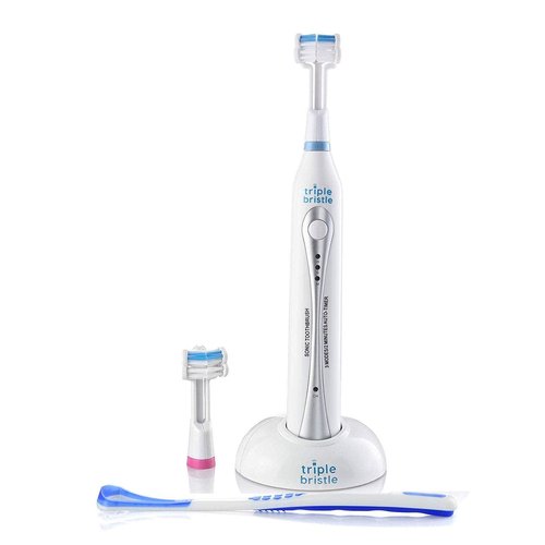 Triple Bristle Original Sonic Toothbrush + Replacement Heads Pink 2pk