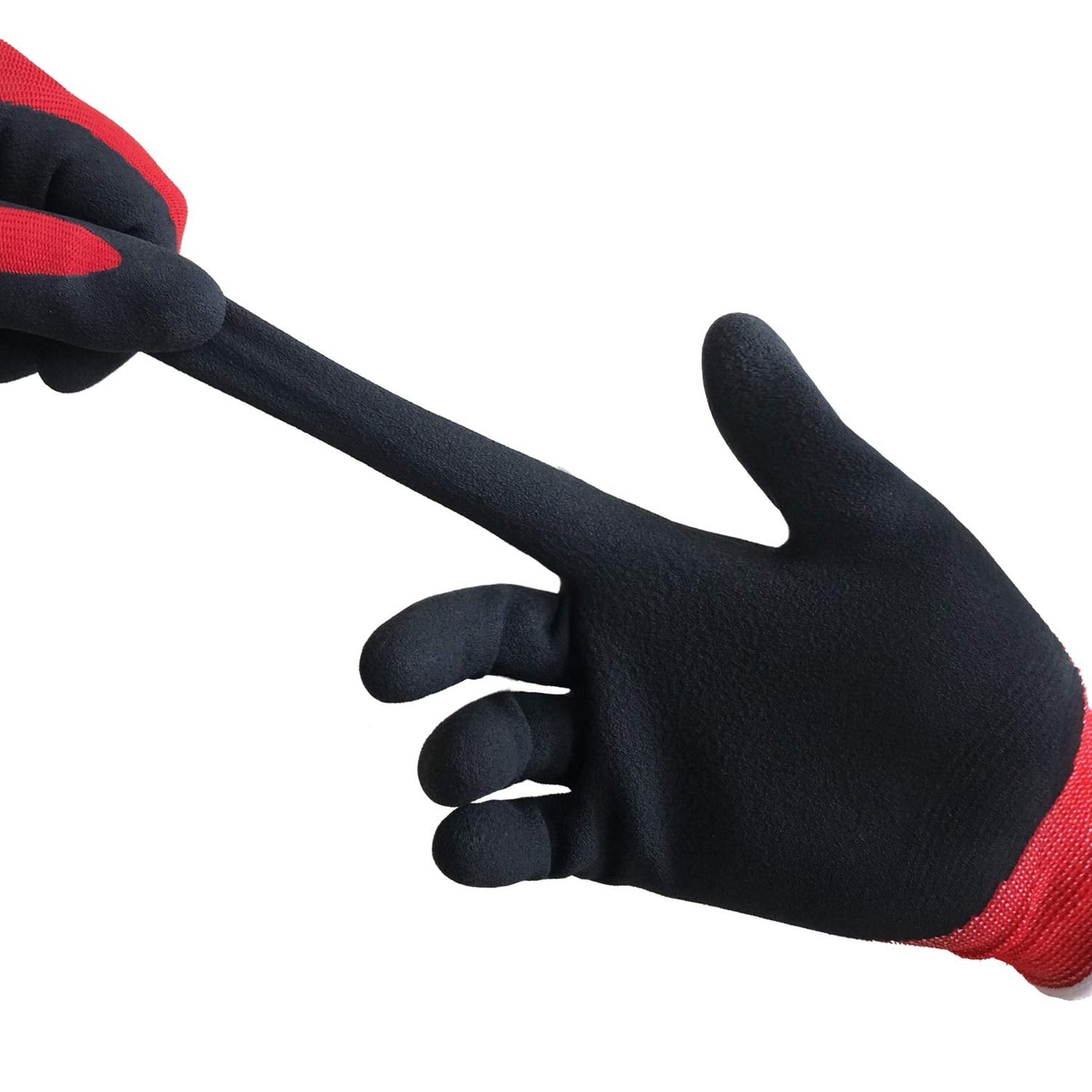 COOLJOB Gardening Gloves for Men, 6 Pairs Breathable Rubber Coated for Garden Weeding Landscaping, Outside Work for Lawn Yard, Men's Medium Size, Black & Red