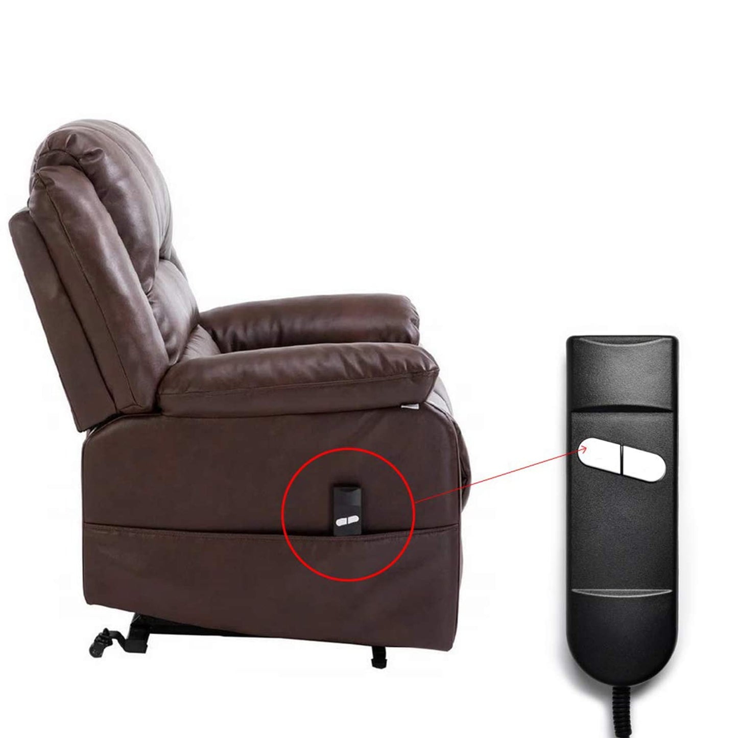 CUGLB Lift Chair Remote Replacement, 5 Pin 2 Buttons Straight Power Recliner Remote, Power Recliner Replacement Compatible for Most Lift Chair Brands