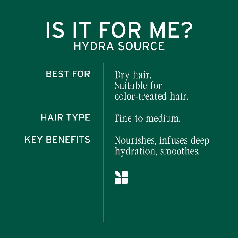 Biolage Hydra Source Shampoo and Refill Shampoo Set - Softens, Moisturizes & Adds Shine, For Dry Hair, Infused with Micro-Filtered Aloe Vera & Fermented Hyaluronic Acid, Vegan & Paraben-Free