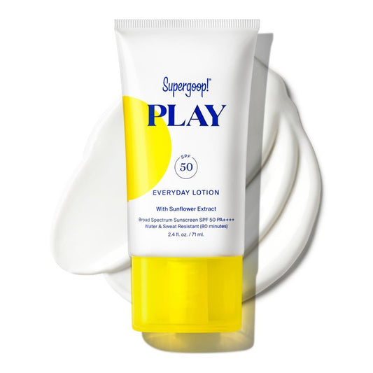Supergoop! Everyday Play SPF 50 Lotion, 2.4 fl oz - Broad Spectrum Sunscreen for Sensitive Skin - Water & Sweat Resistant Body & Face Sunscreen - Athlete-Trusted, Great for Active Days