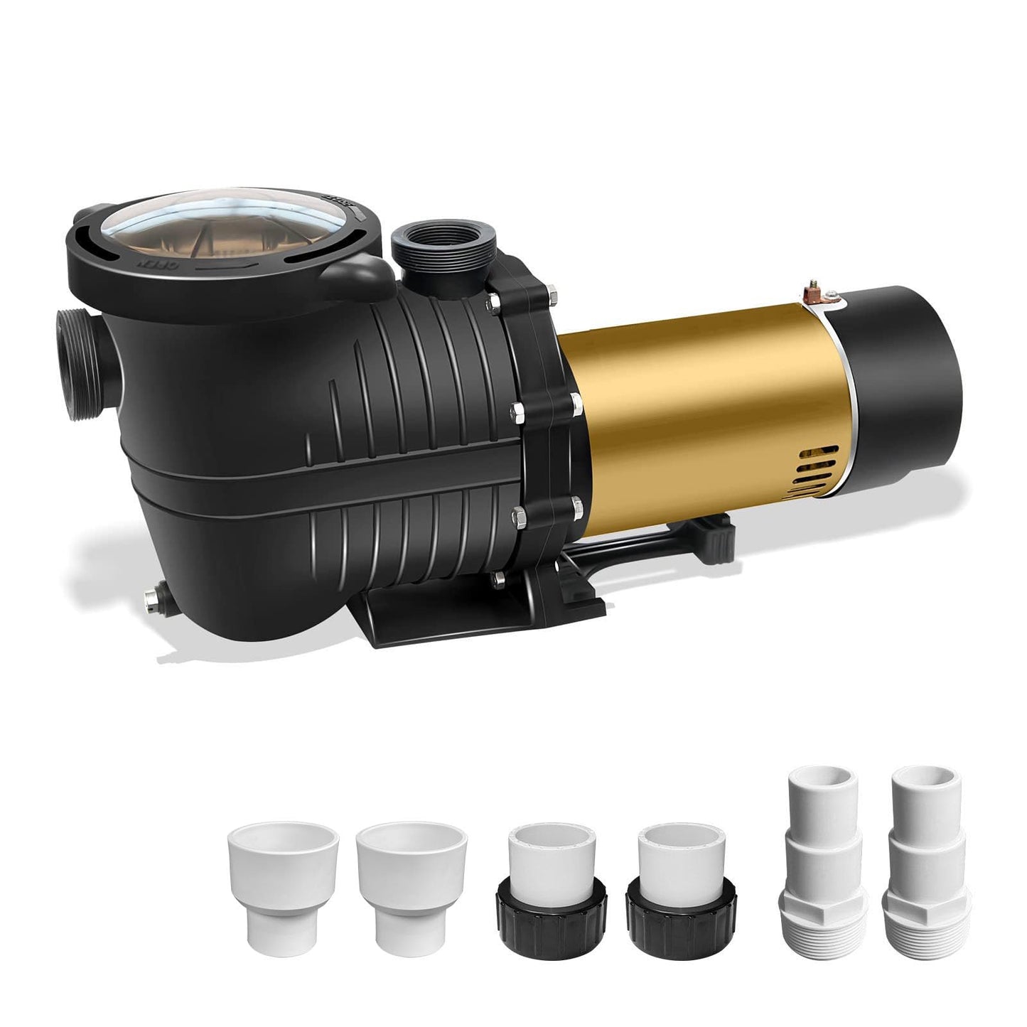 Pool Pump,PureBy 1.5HP Dual Voltage 115/230V In/Above Ground Pool Pump, Self-priming Swimming Pool Water Circulation Pumps with 1.25" & 1.5" & 2.0" Unions