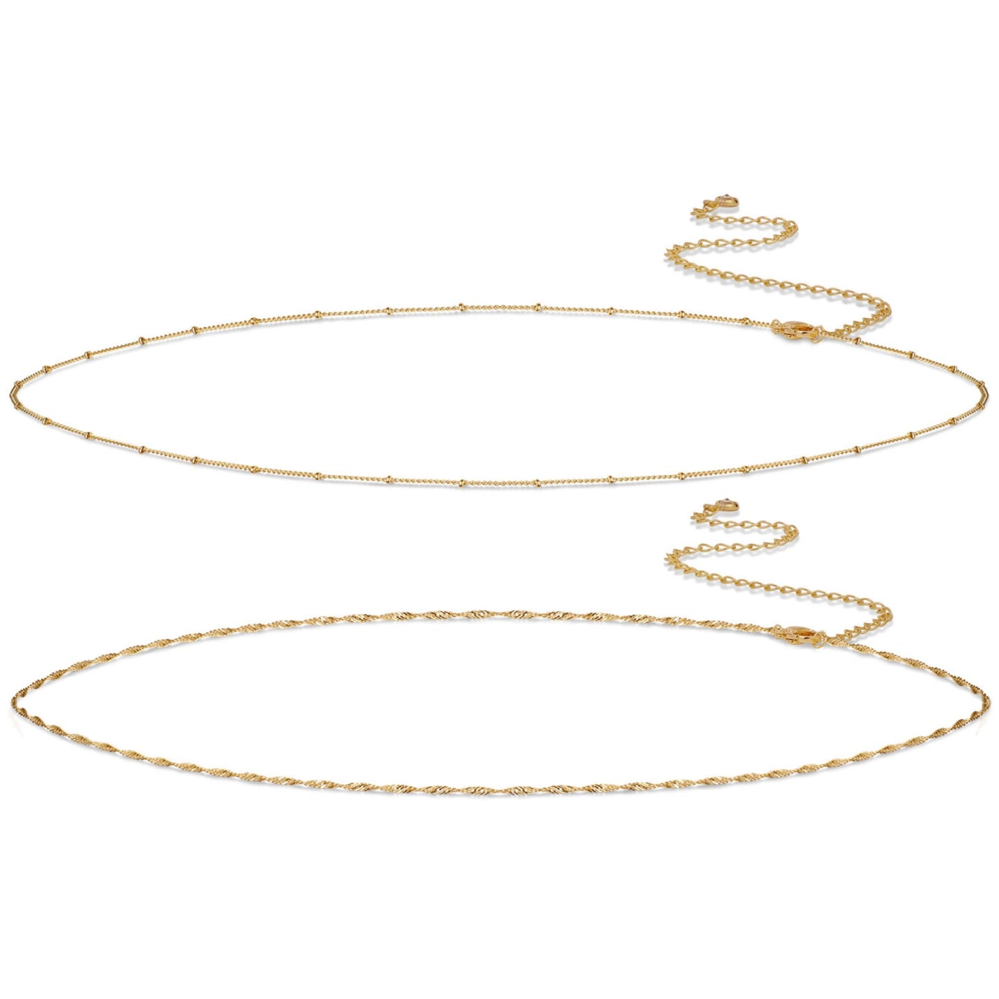 RELVEO 2PCS Gold Waist Chain Adjustable Layered Belly Chain Body Chain Jewelry for Women Sexy Bikini Beach Satellite Waist Chains