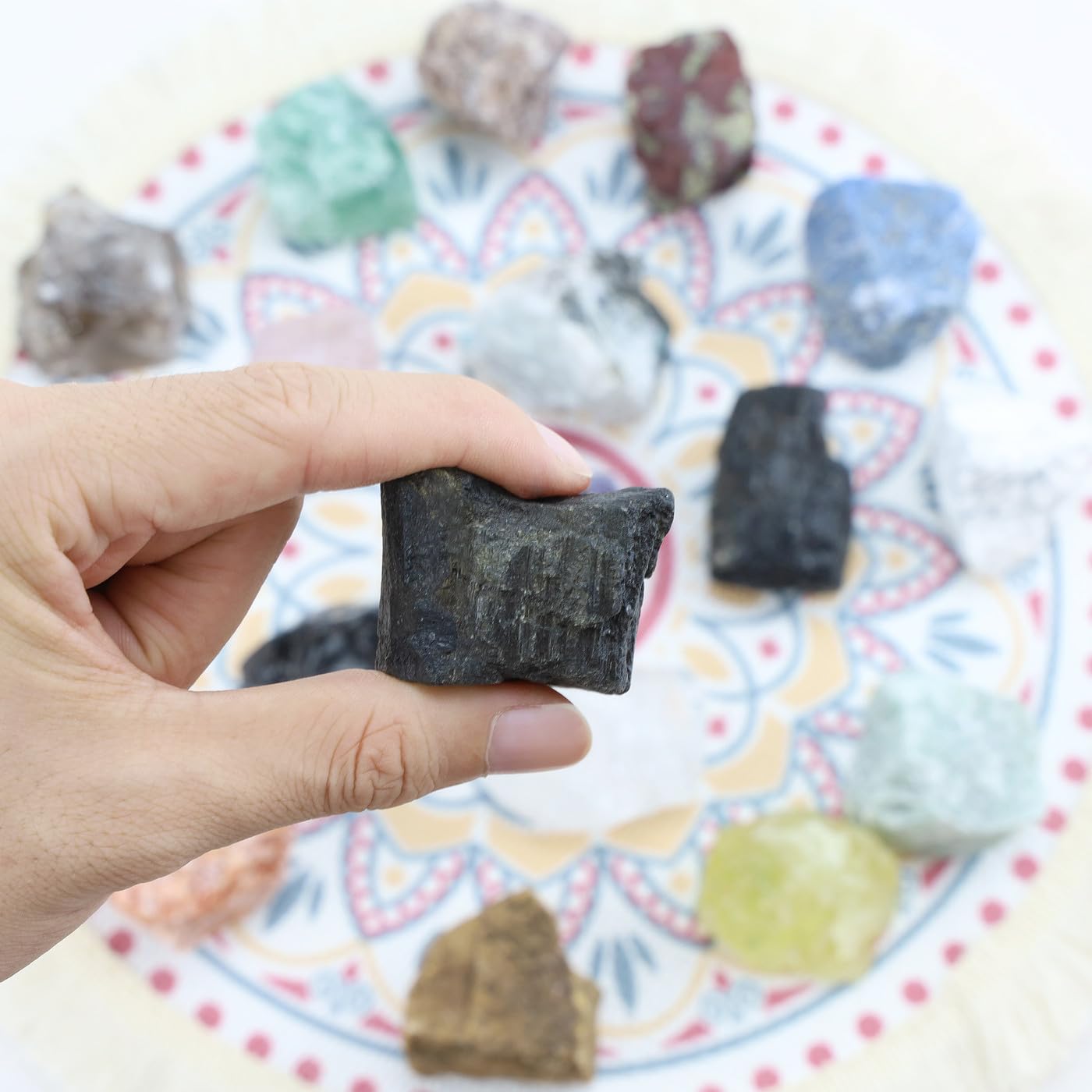 NUKAYAI 2Pcs Black Tourmaline 1.8-2.2" Large Natural Stones Raw Healing Crystals Black Tourmaline Crystals for Tumbling Cabbing Polishing Rock Rocks Rough Wire Wrapping Wicca Reiki Gifts