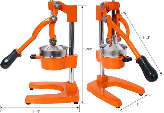 Citrus Juicer, Heavy Duty Cast Iron Commercial Grade Extra Large Lever Press Manual Citrus Press Orange Juicer for Home Kitchen Cafe Juice Bar Fresh Juice Extraction